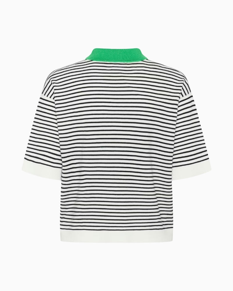 Kaffe Kalizza striped polo shirt back view white background – Áines Boutique