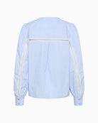 Kaffe Ajada Blouse blue stripe back embroidery detail