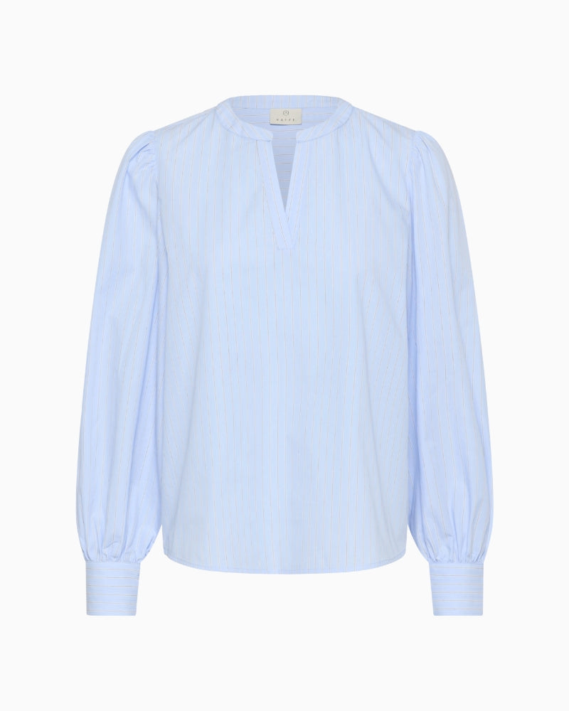 Kaffe Ajada Blouse blue stripe fabric detail