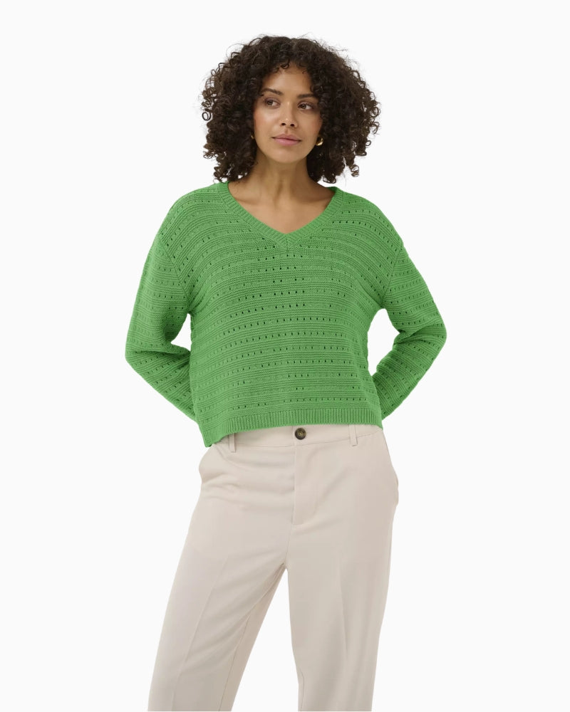 Kaffe Ametta Sweater green front view