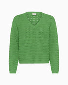 Kaffe Ametta Sweater green knit texture close-up