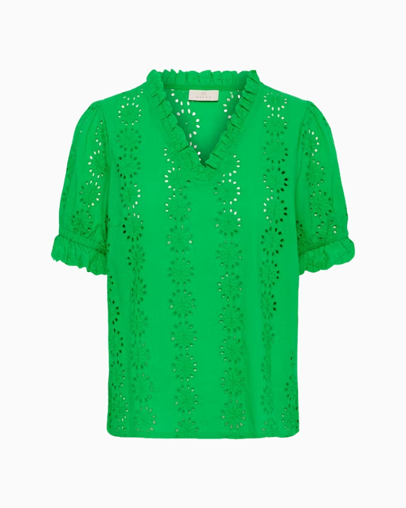 Kaffe KAdona Blouse in Green front view
