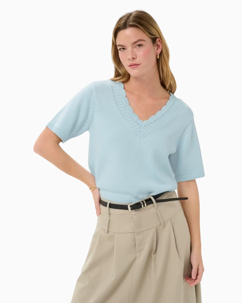 Kaffe KAliliana Pullover pale blue front view