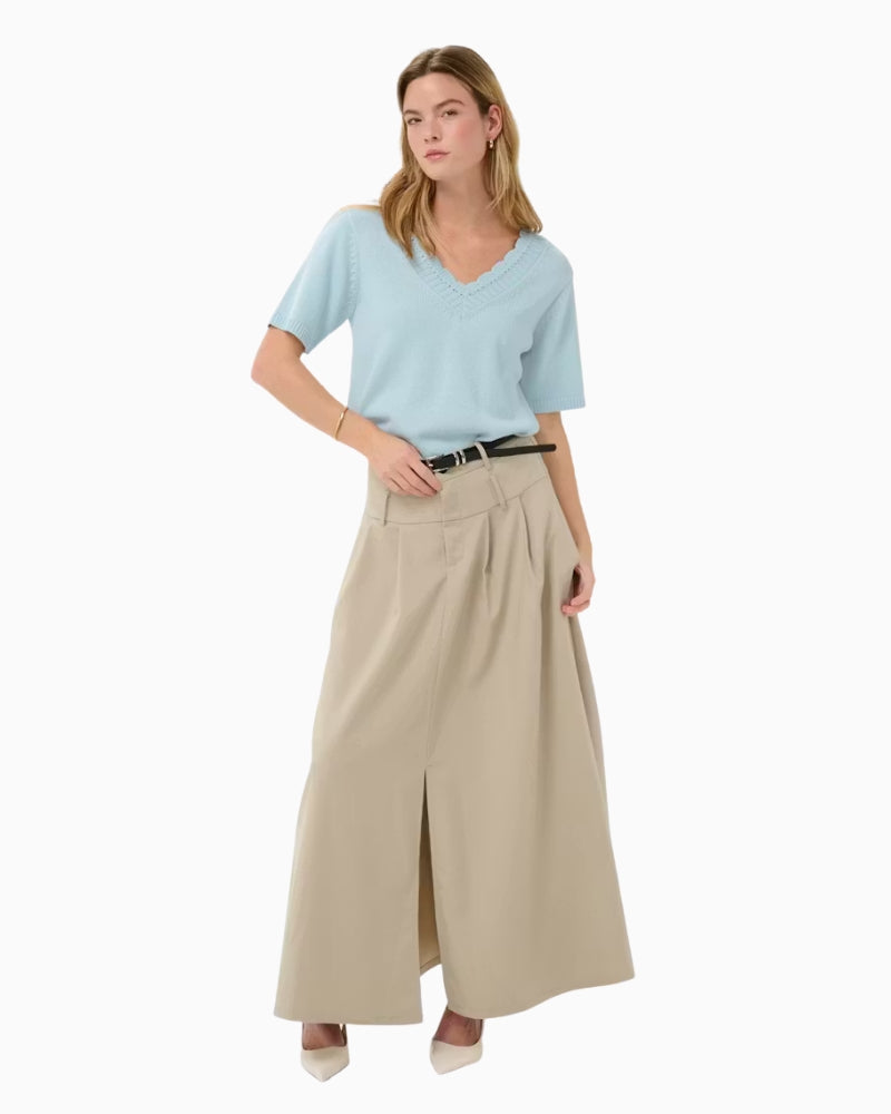 Kaffe KAliliana Pullover pale blue full front view