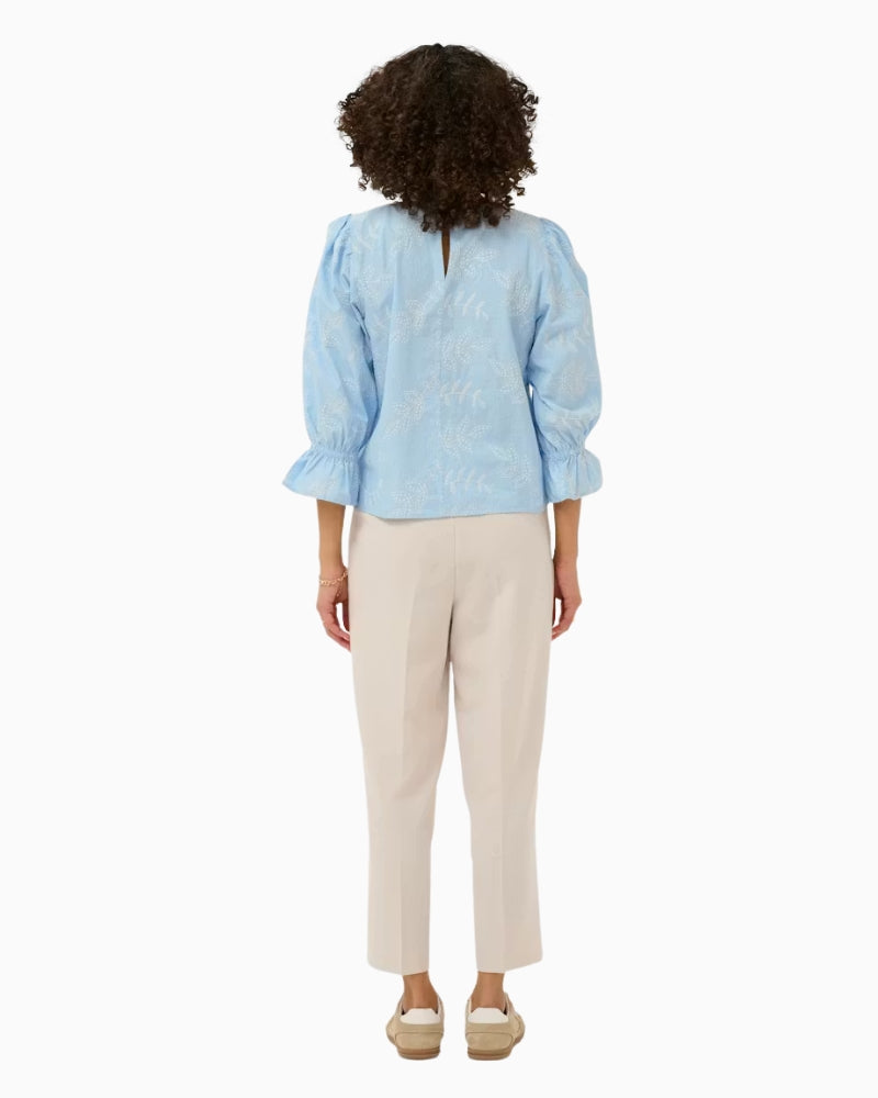 Kaffe KAmarlee Blouse in Pale Blue back view