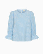 Kaffe KAmarlee Blouse in Pale Blue fabric detail