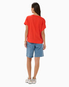 Kaffe KAmilia Linen Top in Poppy back view