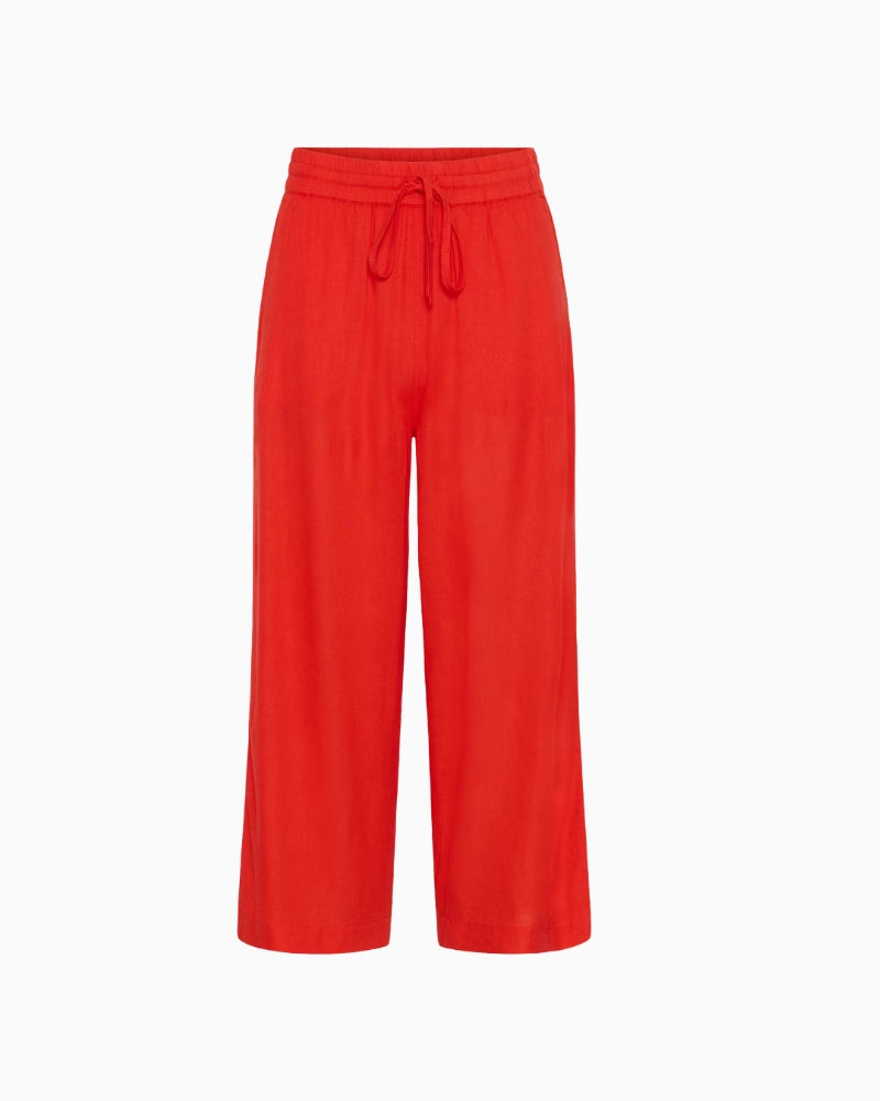 Kaffe KAmilia Linen Trousers in Poppy front