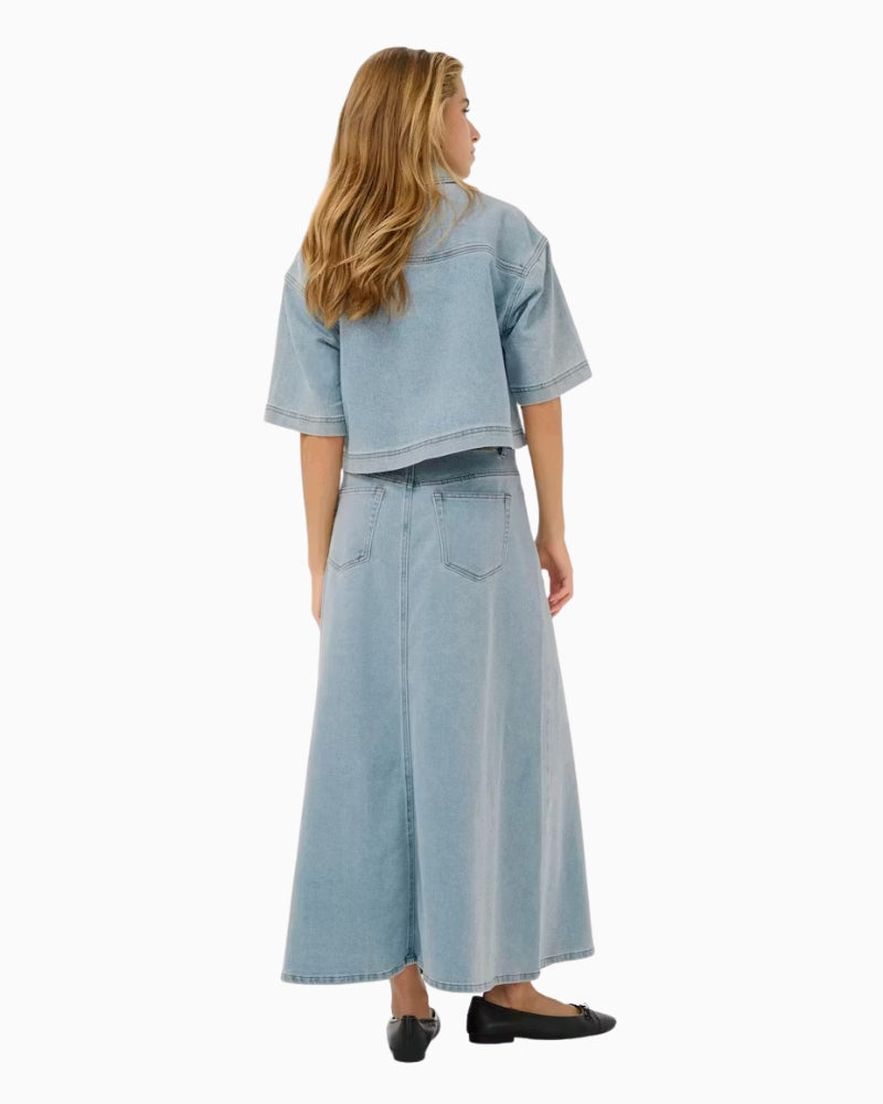 Kaffe KAminna Shirt light denim back view