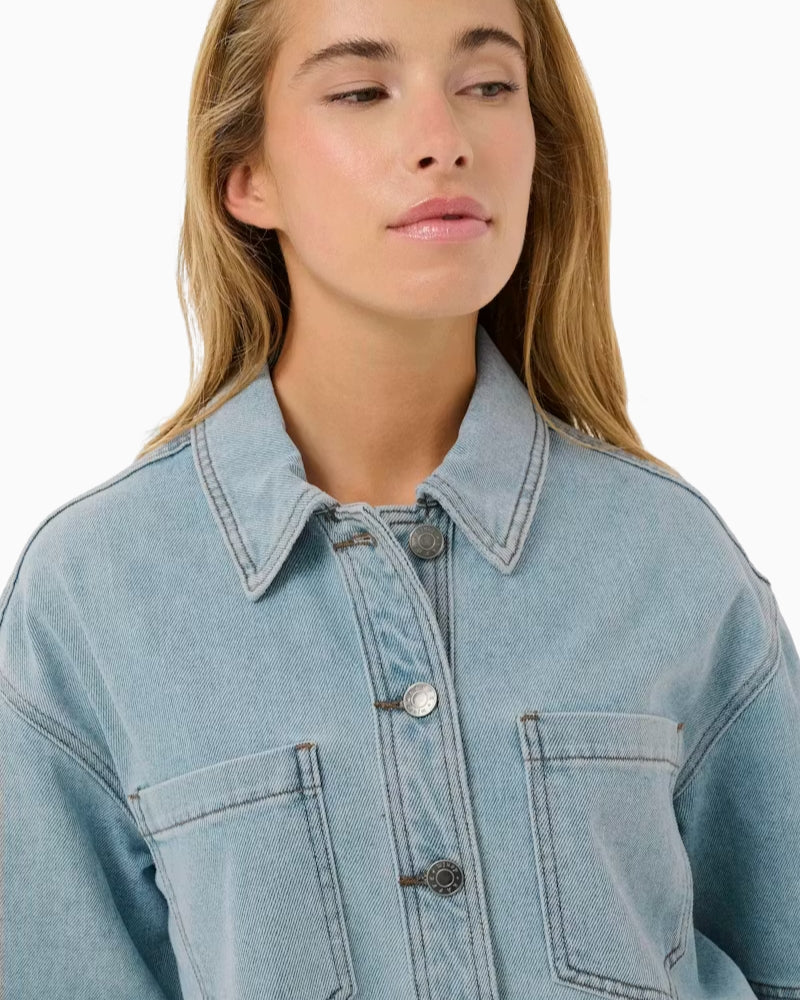 Kaffe KAminna Shirt light denim collar detail