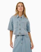 Kaffe KAminna Shirt light denim front view