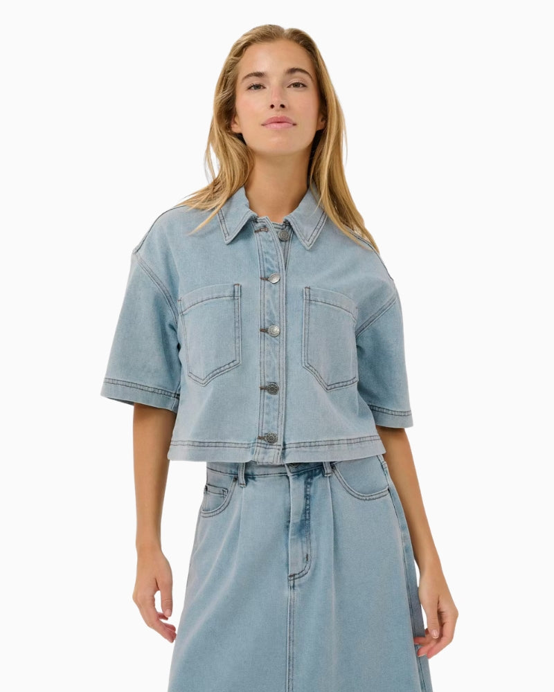 Kaffe KAminna Shirt light denim front view