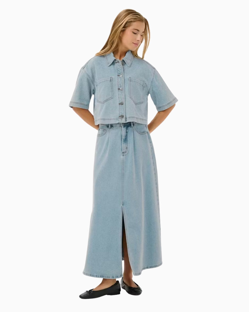 Kaffe KAminna Shirt light denim pocket detail