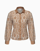 Kimara Fabienne Blouse in brown openwork floral front view