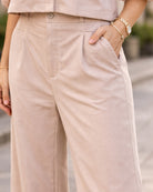 Kimara Ivy Lurex trouser champagne pocket detail