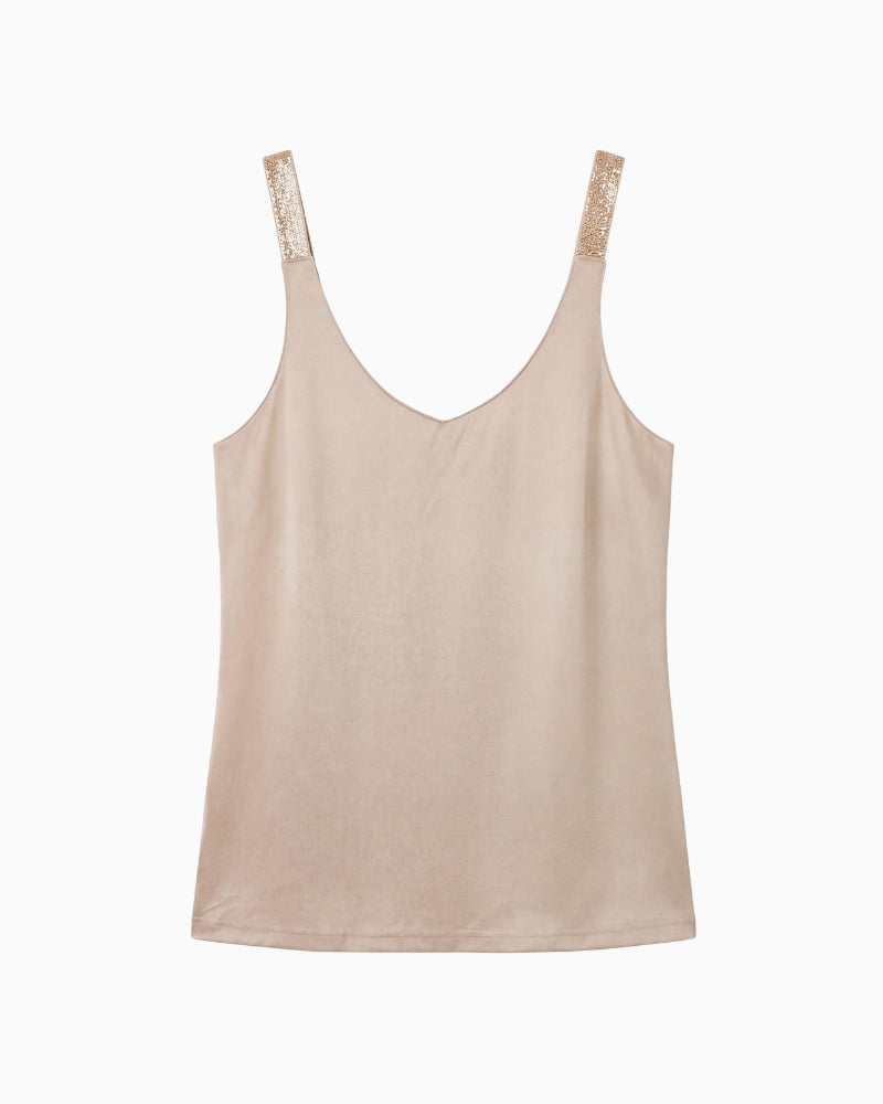 Kimara Josie champagne tank top front view
