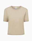Kimara Kate top beige flat lay front view