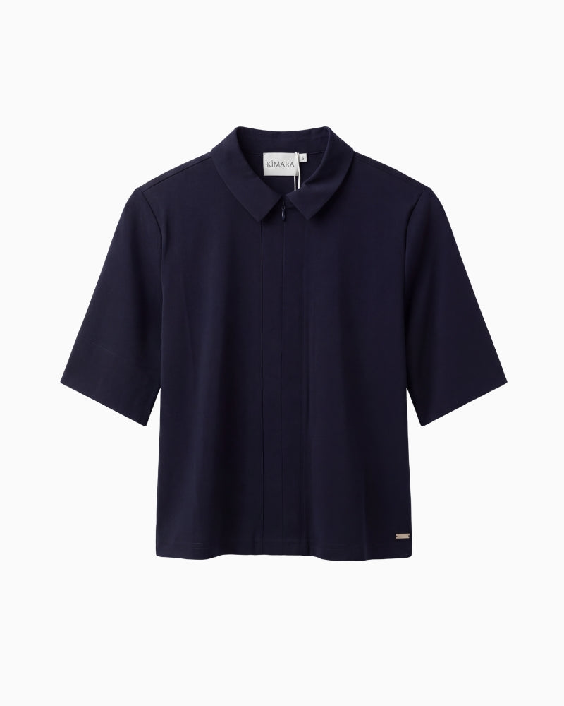 Kimara Maggie navy blouse front view