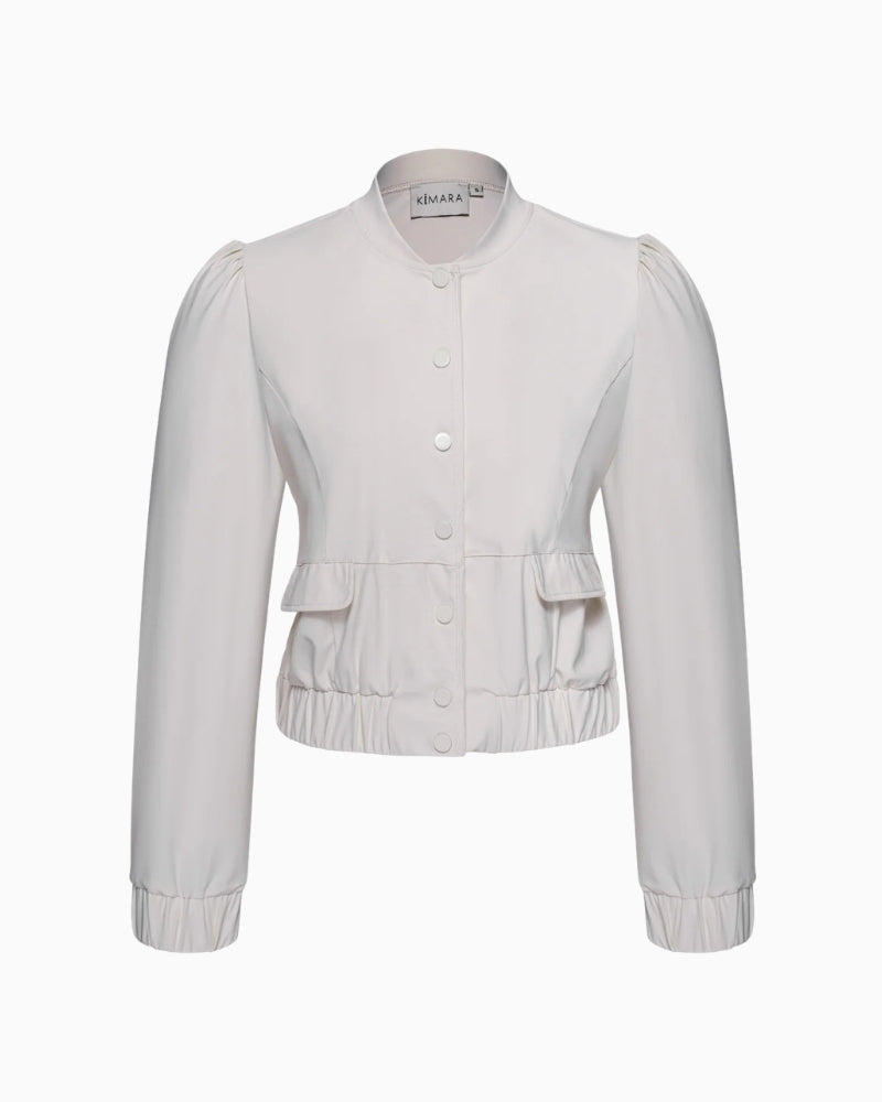 Kimara Pearl Bomber 2 silver white bomber jacket back view