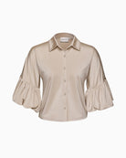 Kimara Senna blouse champagne shimmer fabric detail