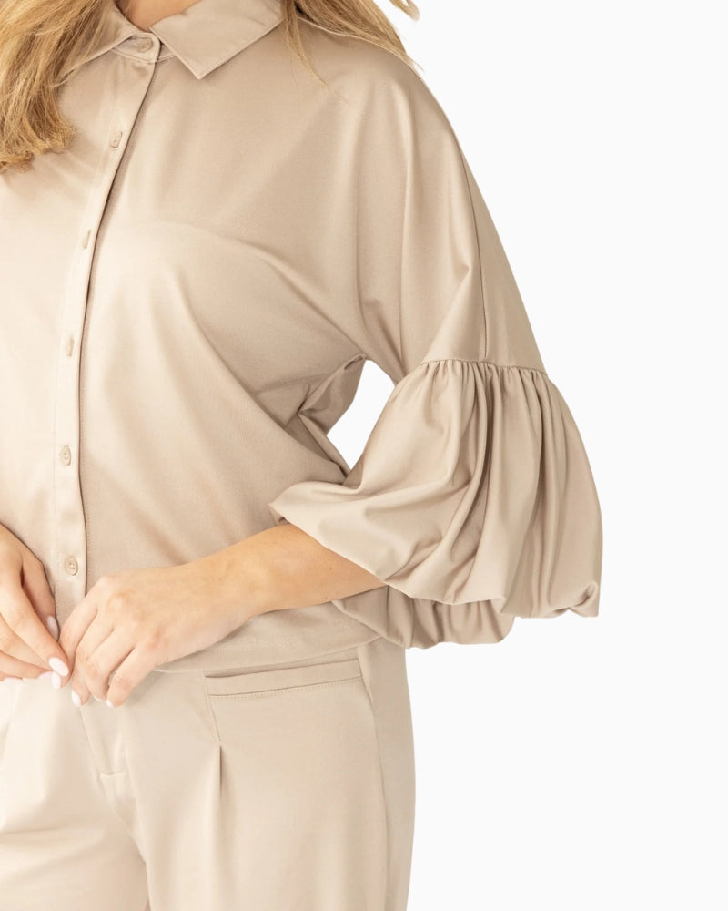 Kimara Senna blouse champagne sleeve detail