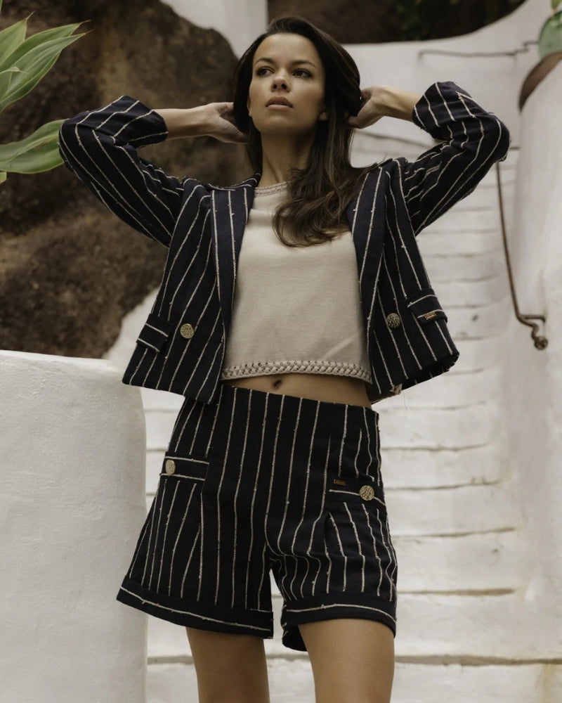 Kimara Vento blazer navy button detail