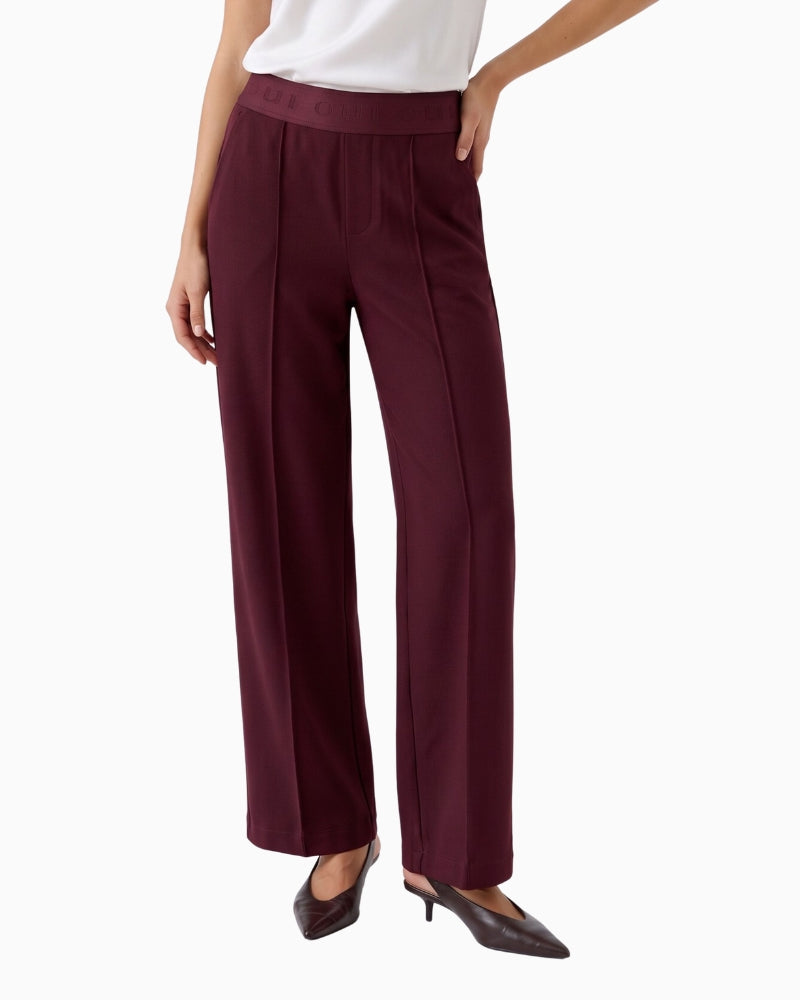 Lacy Trousers in Berry front view