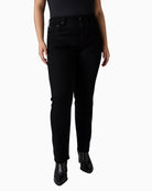 Levi’s 724 high-rise straight jeans in dark stretch denim with zip fly and 5-pocket design