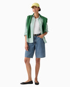 Woman wearing Levi’s Baggy Dad jorts, full outfit model view – Áines Boutique