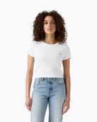 Levi’s Essential Sporty Tee with ribbed texture, slim fit, and embroidered logo