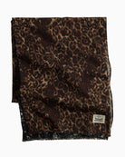 Folded view of Levi’s black scarf showing soft cotton texture and size

