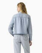 Levi’s Logan shacket in denim, back view showing relaxed fit – Áines Boutique