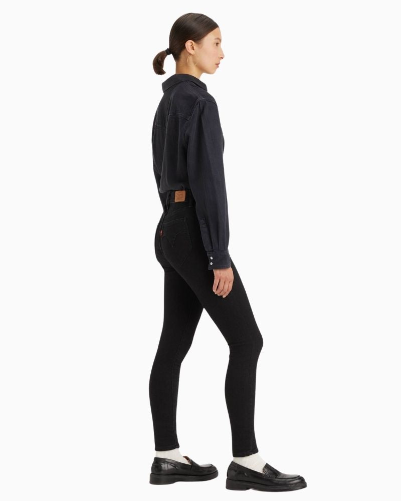 Side view of Levi’s retro jeans showing flattering skinny fit and ankle-length cut