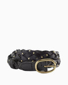 Levi’s Taylor braided belt in black, front view showing woven texture – Áines Boutique