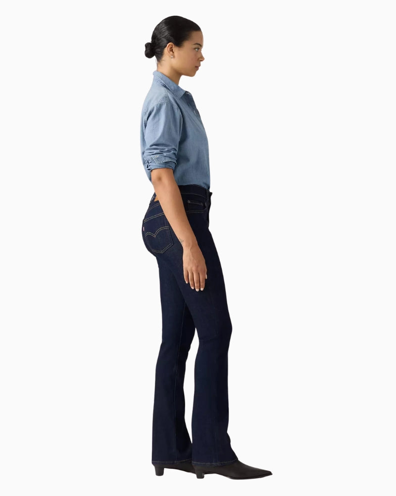 Levi's 725 High Rise Bootcut Jeans in Dark Denim side view