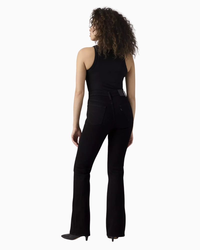 Levi's 726 High Rise Flare Jeans in Black back view
