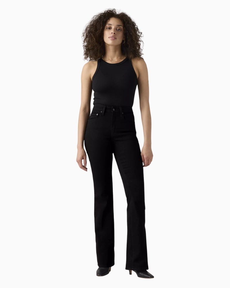 Levi's 726 High Rise Flare Jeans in Black front view