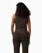 Levi's Alila Asymmetrical Sleeveless Top in Brown back view