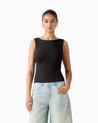 Levi's Blair Boatneck Top Anthracite Night Black front view