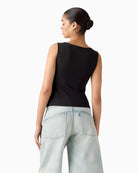 Levi's Blair Boatneck Top Anthracite Night Black back view
