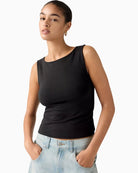 Levi's Blair Boatneck Top Anthracite Night Black front view