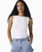 Levi's Blair Boatneck Top Bright White full length front