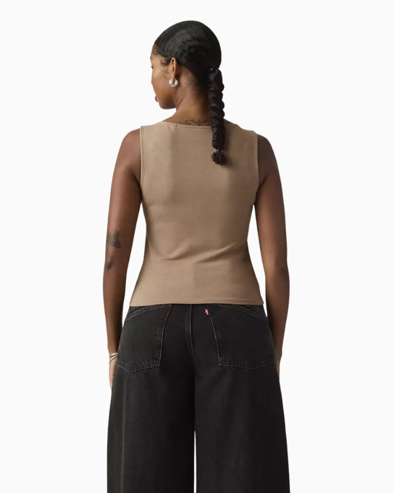 Levi's Blair Boatneck Top Pine Bark Beige back view