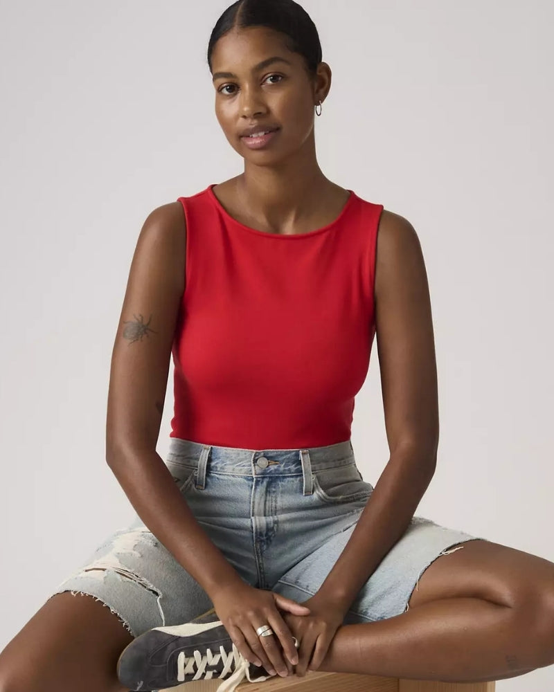 Levi's Blair Boatneck Top Urban Red full length front
