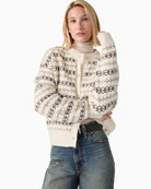 Levi's Charlotte Crewneck Cardigan in Off White styled view