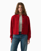 Levi's Charlotte Crewneck Cardigan in Red front view
