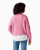 Levi's Charlotte Crewneck Cardigan in rose back view