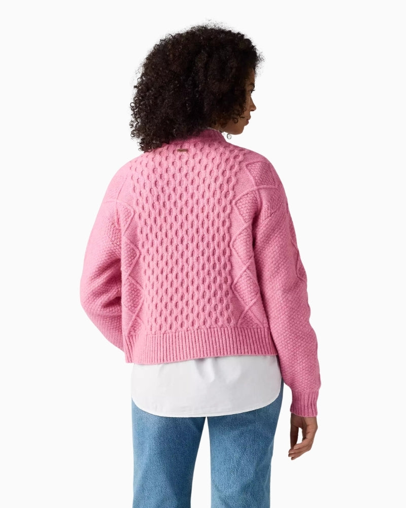 Levi's Charlotte Crewneck Cardigan in rose back view