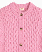 Levi's Charlotte Crewneck Cardigan in rose crew neckline detail