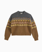 Levi's Charlotte Fairisle Crewneck Sweater in Camel Fairisle knit detail